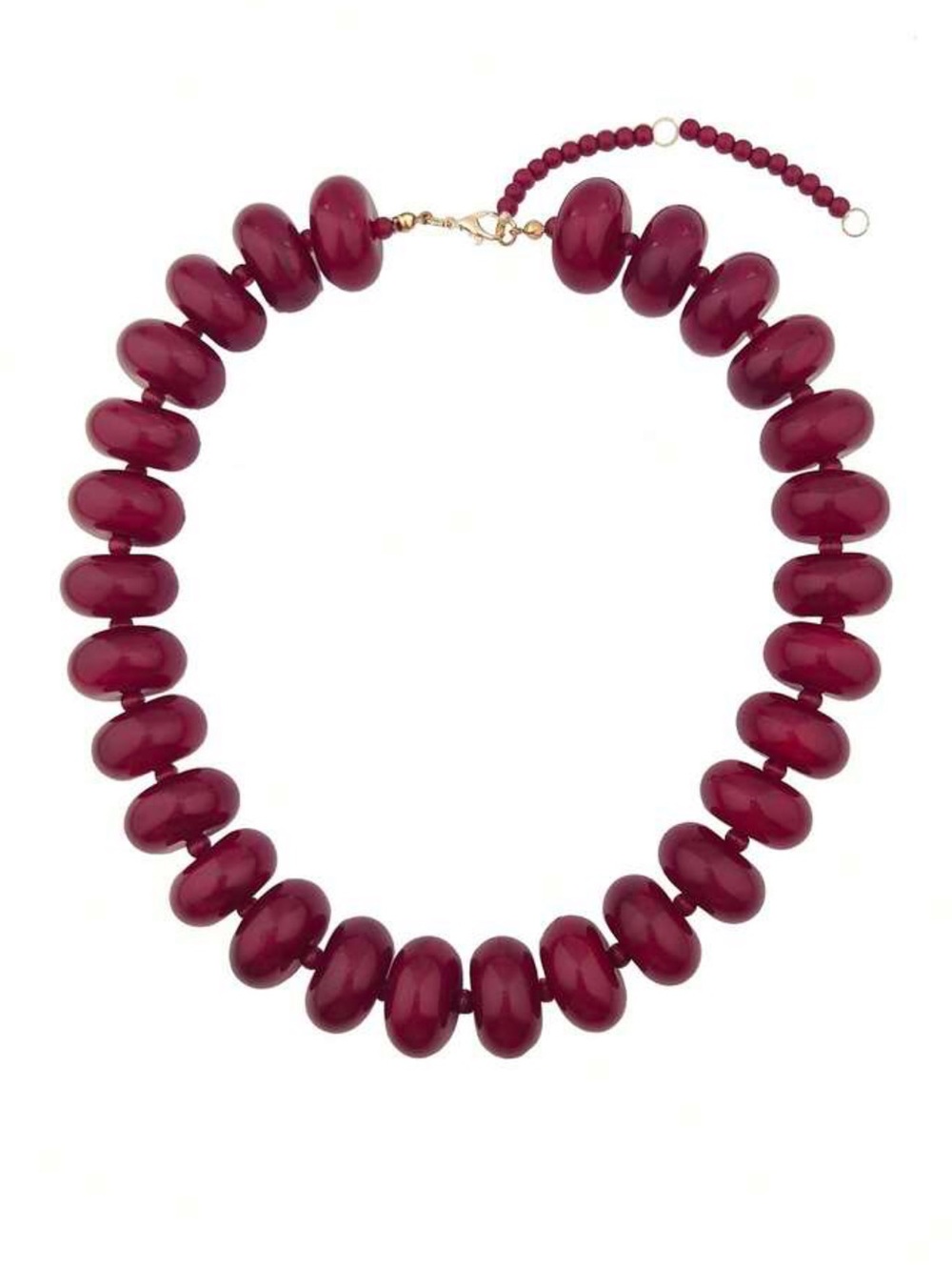 New! Bold Burgundy Beaded Resin Dopamine Statement Joan Necklace - Women Jewelry